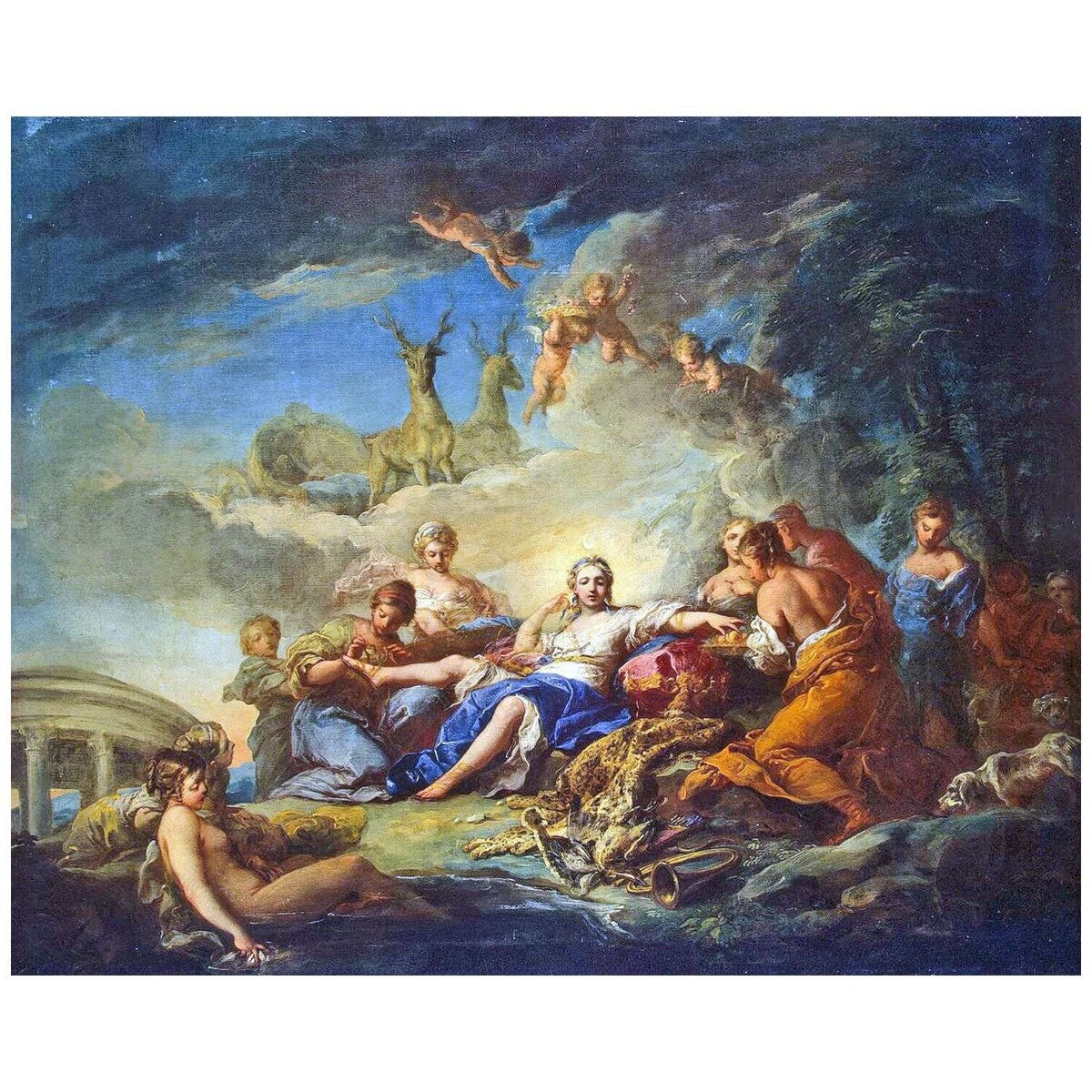 Carle van Loo. Diana entourée de nymphes. 1732. Hermitage Museum