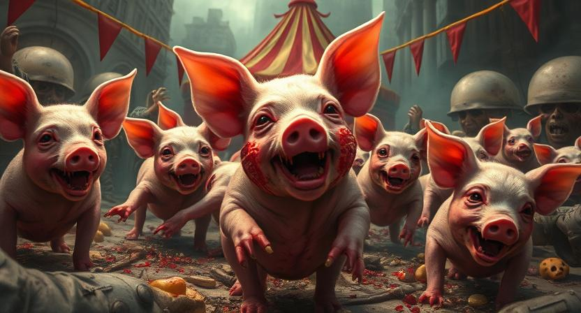 цирк блюющих поросят по мнению нейросети