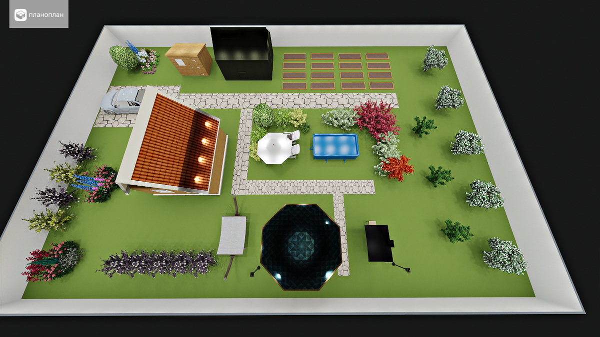 Общий вид предлагаемого плана участка 6 соток