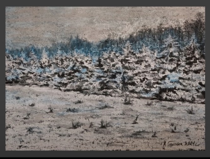 Зимне-синее настроение. Художник Марина Сатина 