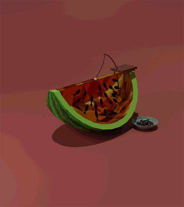 3Д-рендер арбуза