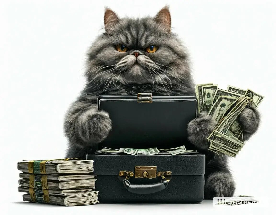  Кот-стузер, считает сколько заработал на кредитных картах за месяц