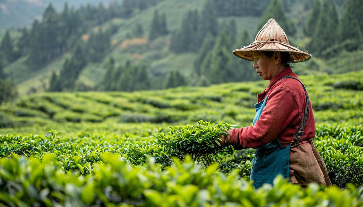 
Производство связанного чая — это сложный и трудоемкий процесс, требующий мастерства и терпения. Вот основные этапы:

Сбор листьев: Листья чая, используемые для связанного чая, обычно собираются вручную с чайных кустов. Важно выбирать только самые молодые и свежие листья.

Сушка: Листья сушатся на солнце или в специальных сушилках, чтобы сохранить их аромат и вкус.

Связывание: Опытные мастера связывают чайные листья с цветами, создавая различные формы и композиции. Это может быть сделано вручную, что придает каждому изделию уникальность.

Упаковка: Готовые связанные чаи аккуратно упаковываются, чтобы сохранить их форму и аромат.