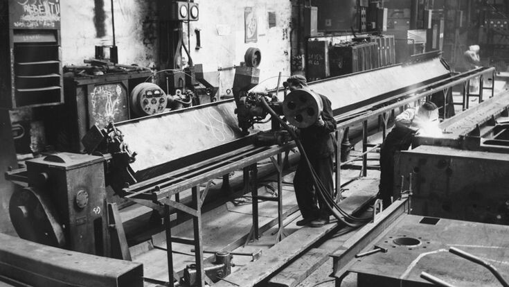 На одном из цехов завода Ganz-MÁVAG