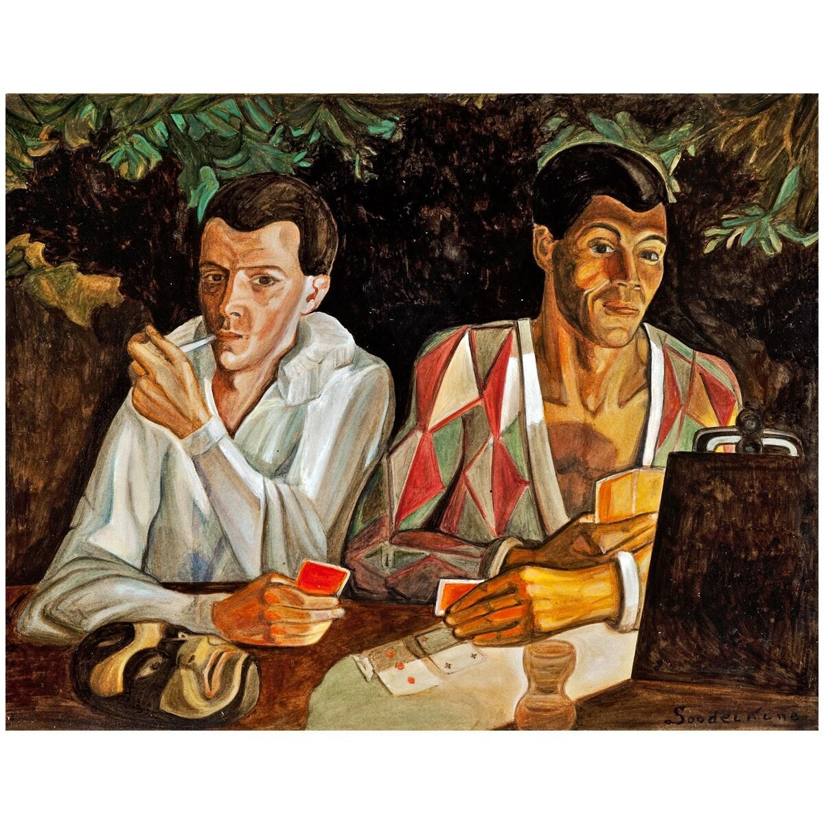 Сергей Судейкин. Пьеро и Арлекин. Двойной автопортрет. 1927