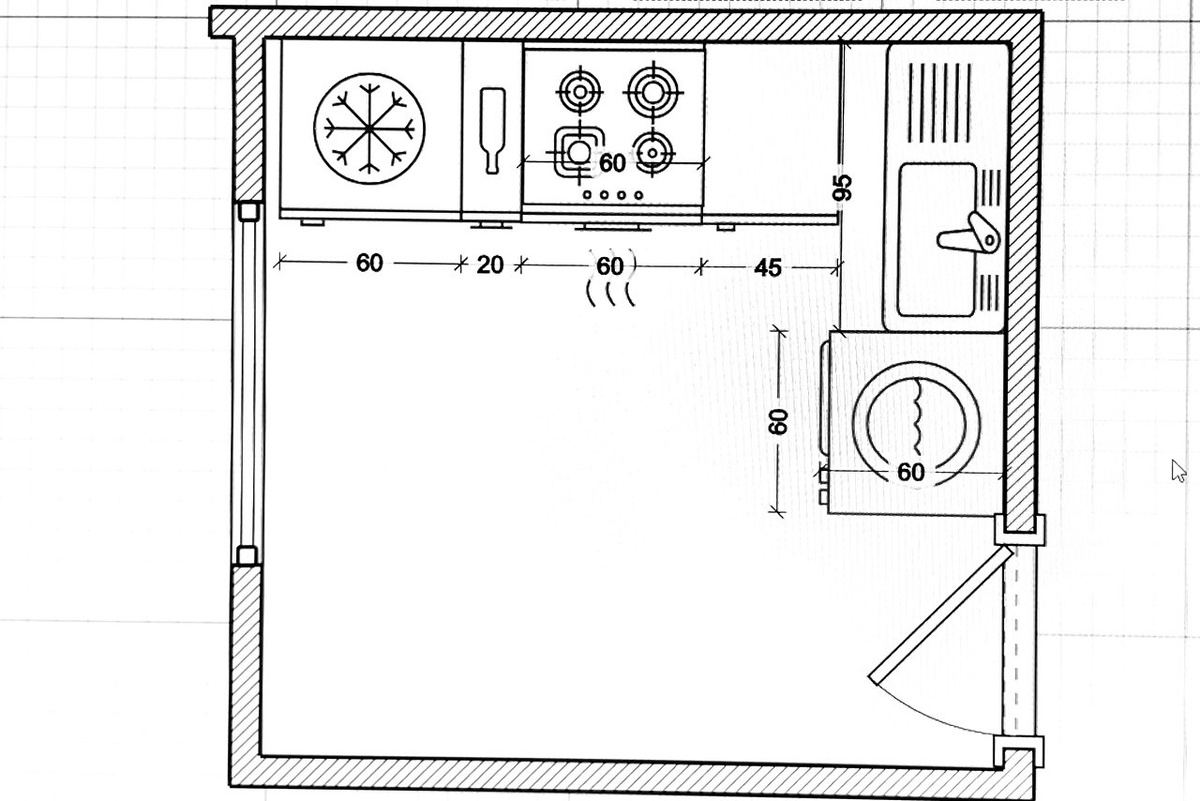 Планировка кухни. Вариант 1