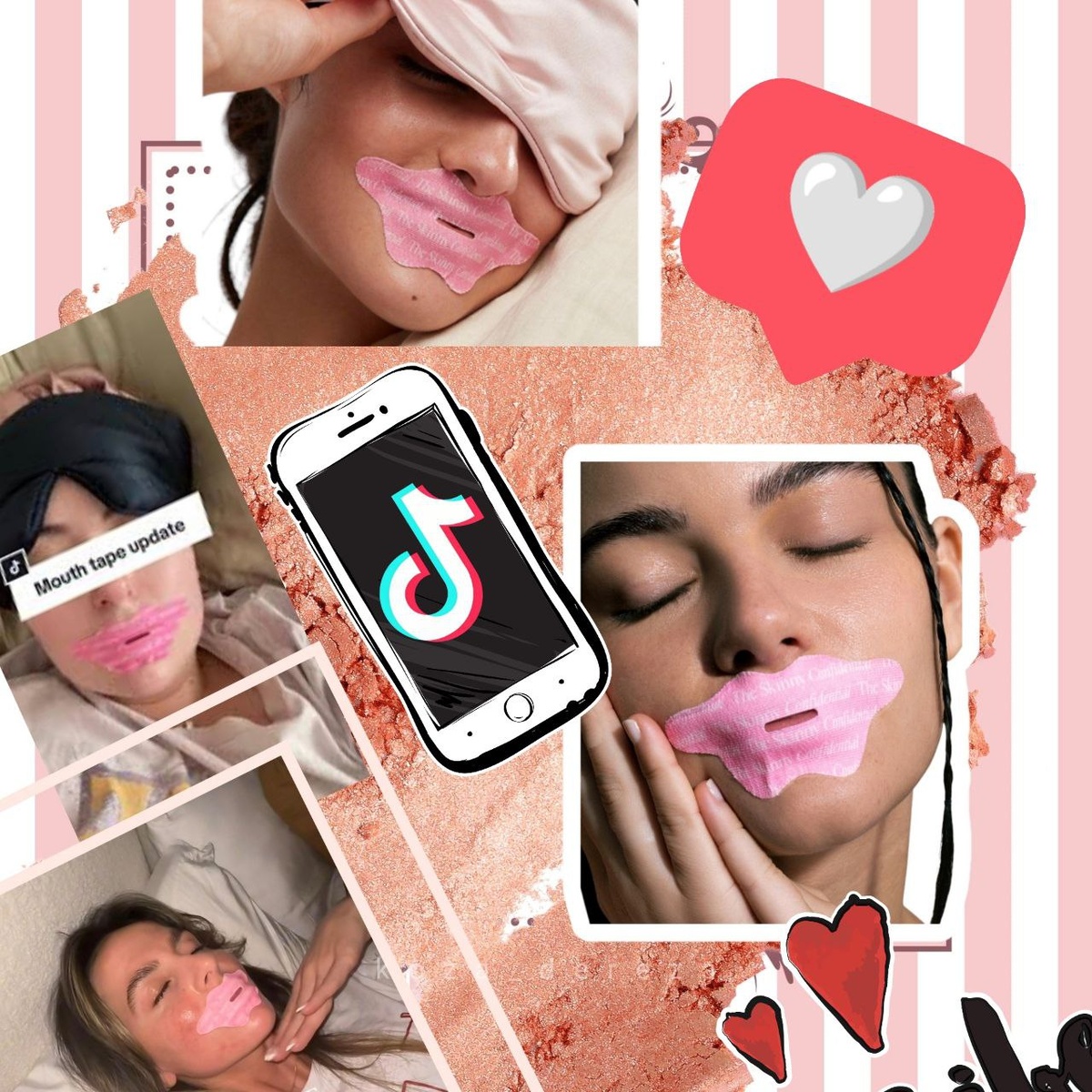 На фото новый бьюти-тренд из социальных сетей, фотоколлаж автора статьи