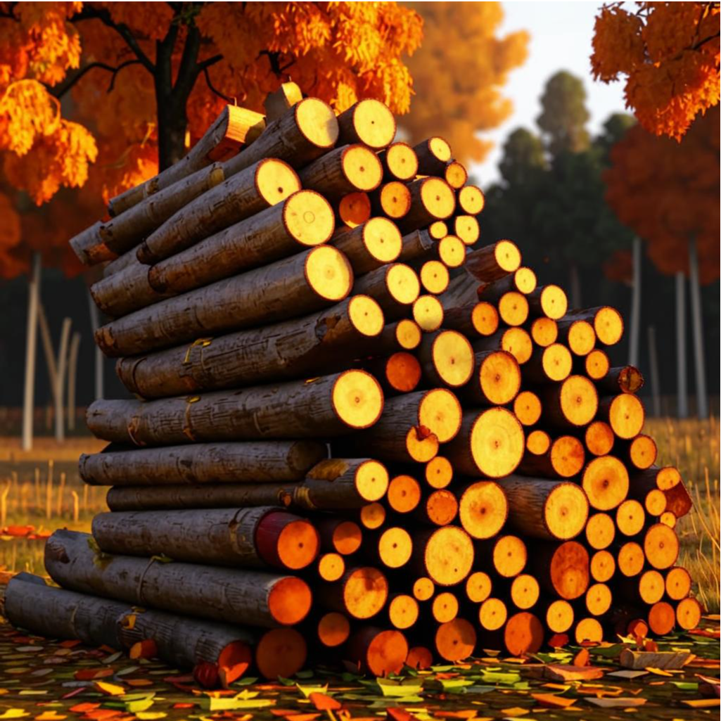 Дрова. Иллюстрация сгенерирована нейросетью
