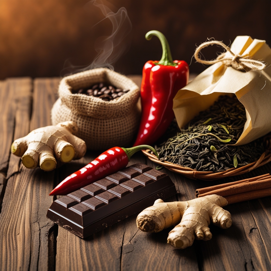 Чёрный шоколад, острый перец, кофе с корицей, имбирь и зелёный чай - помогут тебе похудеть.