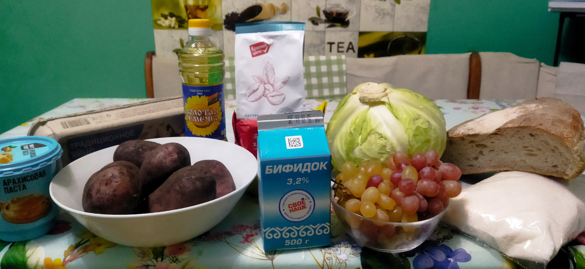 Набор еды на 1200 рублей