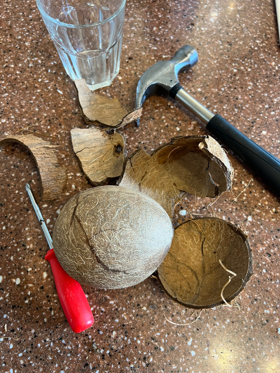 Очистить свежий кокос