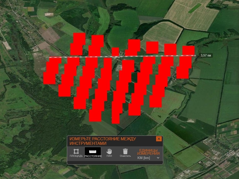 Скрин с сайта NASA-FIRMS. Можно оценить размах того, что они посчитали за пжар.