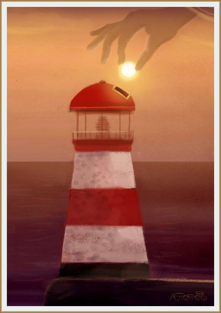 КАРТИНА ХУДОЖНИКА-КАРИКАТУРИСТА АНДРЕЯ ПОПОВА ИЗ ЕГО СЕРИИ " МАЯКИ"