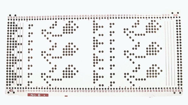 Перфокарта № 6 для вязания жаккарда из стандартного набора  для  Silver Reed SK280