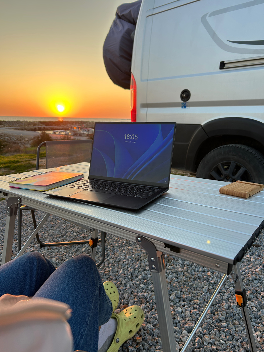 Вечер накануне поездки в Каппадокию, смотрю на закат возле автодома