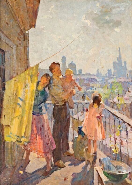 Picture 1. Mikhail, Korolev (1923 - 2006) "Morning in Moscow"