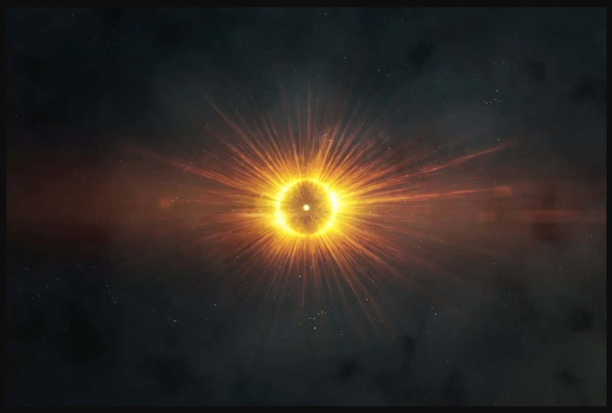 Коллапсирующая звезда, которая превратится в черныу дыру. Представление художника / © Shutterstock, Vadim Sadovski