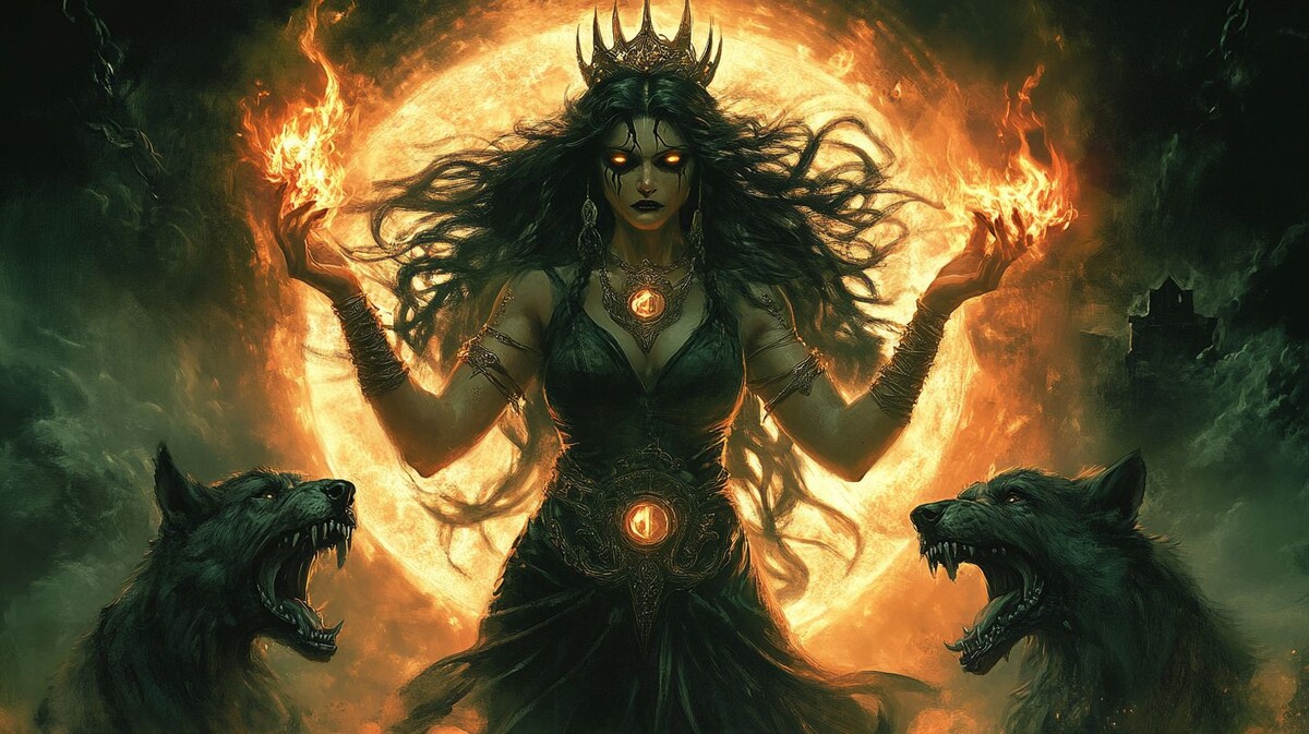 Пара адских псов – верные спутники зловещей богини. Каждую ночь выходят они из мрака Аида и отправляются на охоту вместе со своей госпожой. И нет спасения тем, кто не успел укрыться от этих охотников в своих жилищах. 