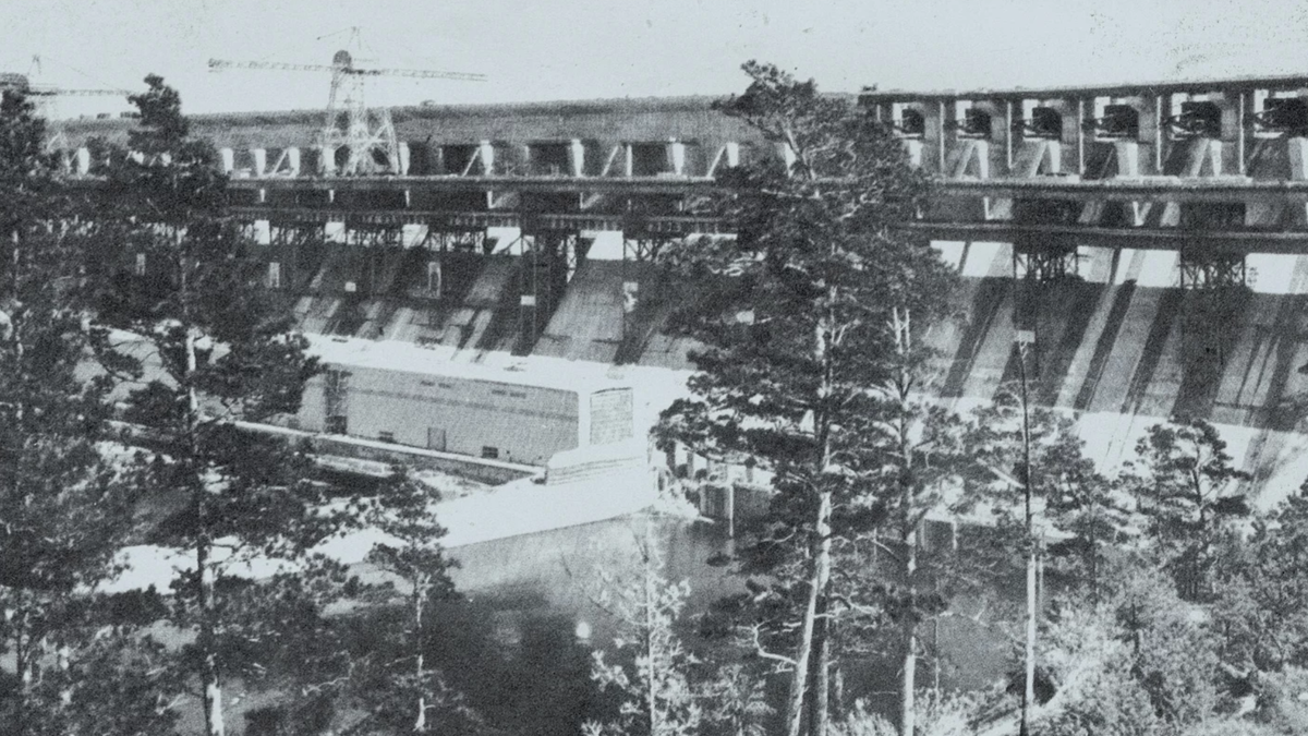Строительство Братской ГЭС, фото конца 1950-х