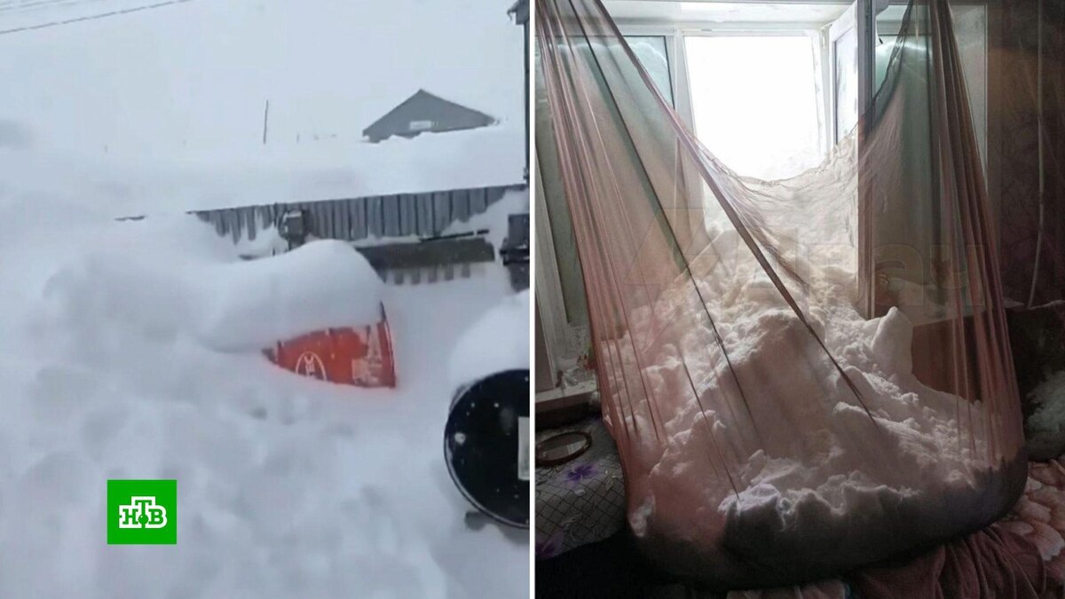    Жители заваленного снегом поселка на Сахалине роют тоннели из домов