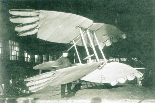 Первым построенным летательным аппаратом Черановского был орнитоптер-мускулолёт