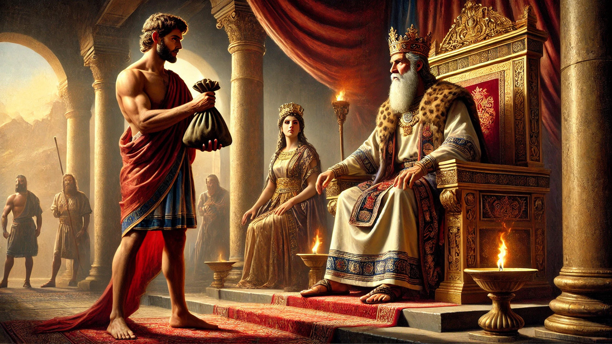 Давид принес царю Саулу мешок краеобрезаний.