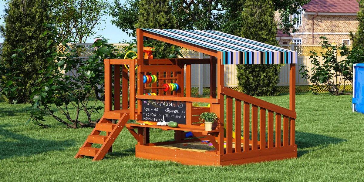 На фото Детский игровой комплекс "Песочный дворик Савушка".