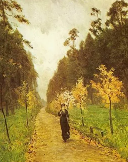 Фрагмент картины "Осенний день.Сокольники" Левитан