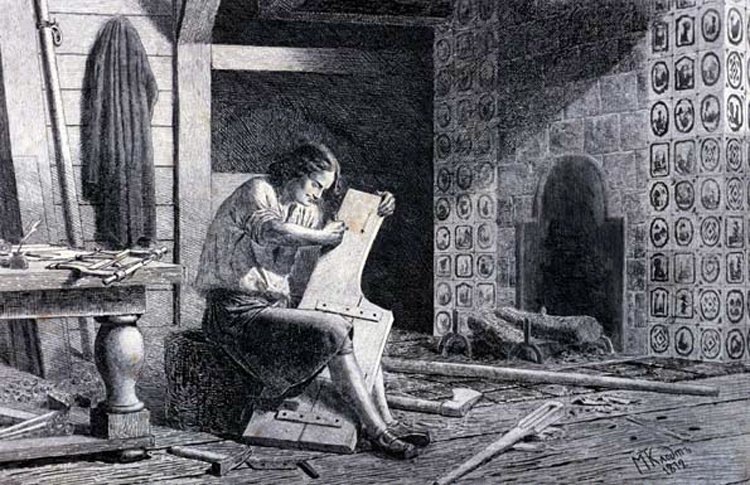 Картина Михаил Петрович Клодта. "В мастерской"