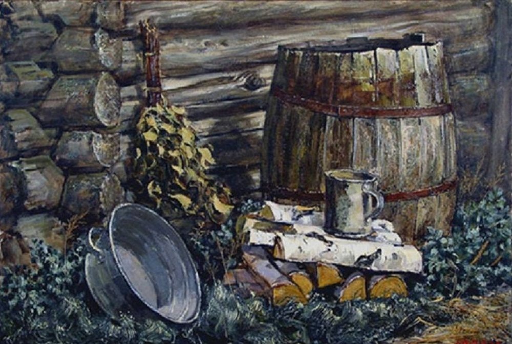 А.Попов. Баня деревни Сашино.