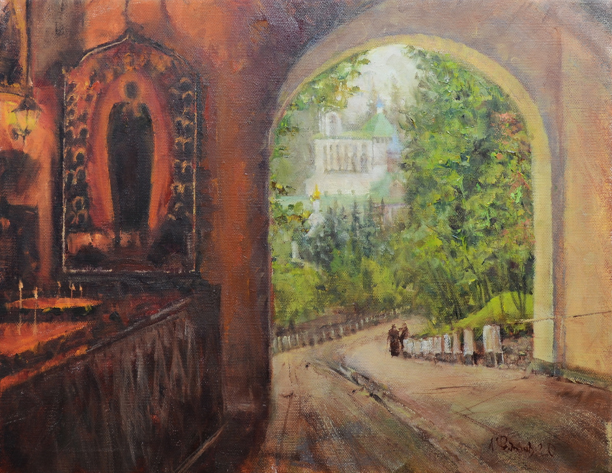 Холст масло 50х 70 Псково-Печерский монастырь. Художник А. Федоров