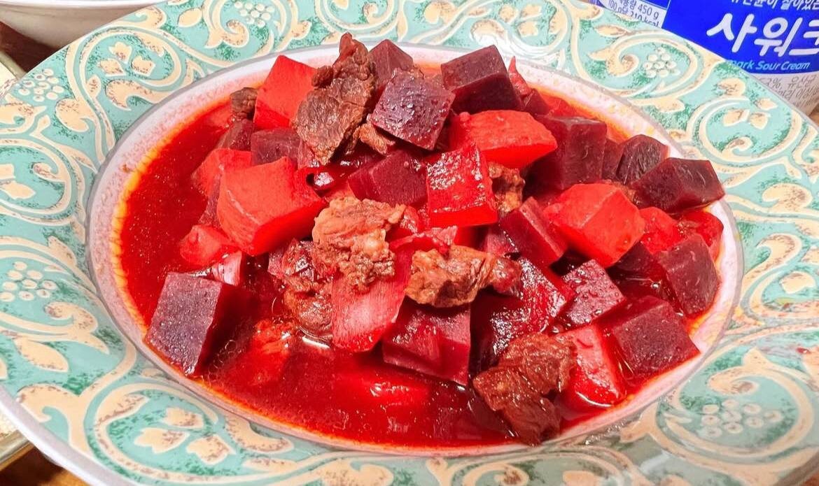 Борщ приготовленный корейцами