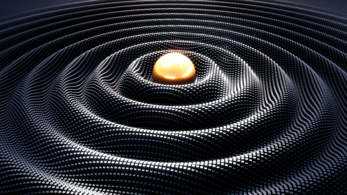 Визуальный пример распространения гравитационной волны