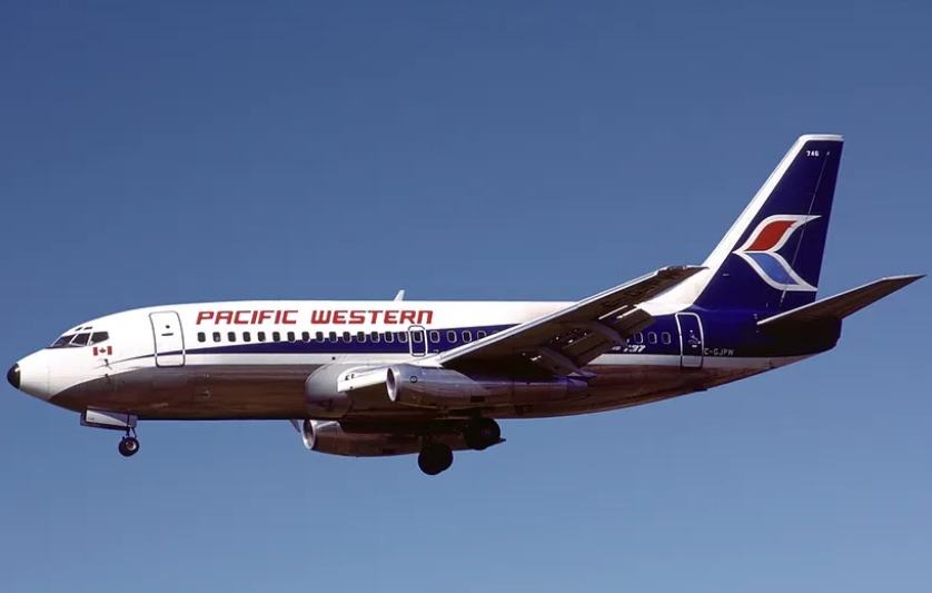 Boeing 737 авиакомпании Pacific Western, похожий на тот, что участвовал в катастрофе. Источник изображения: Perry Hoppe
