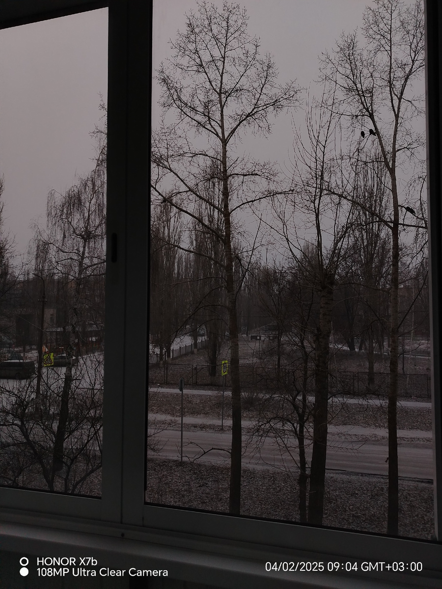 С 8.00 утра начался снег