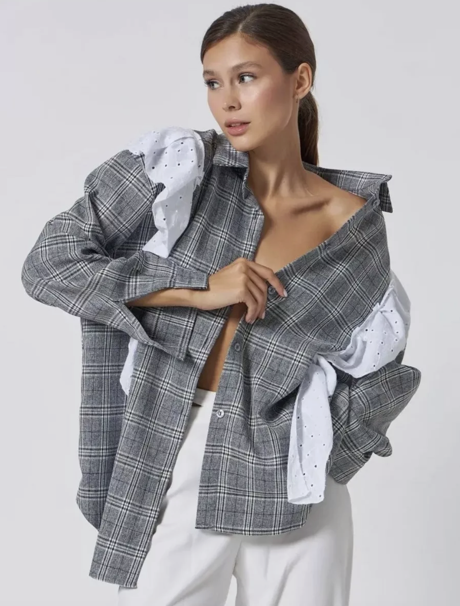 РУБАШКА С ВОЛАНАМИ С WILDBERRIES