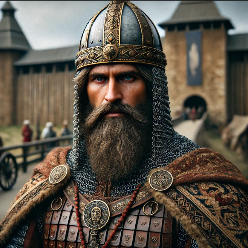 Реконструкция облика князя Игоря Киевского (иллюстрация создана с помощью ии)