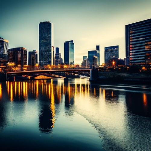 Мост в современном городе