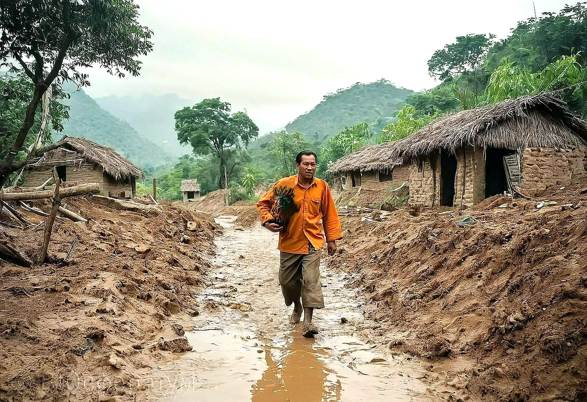 На руках у мужчины сидело необычное существо.