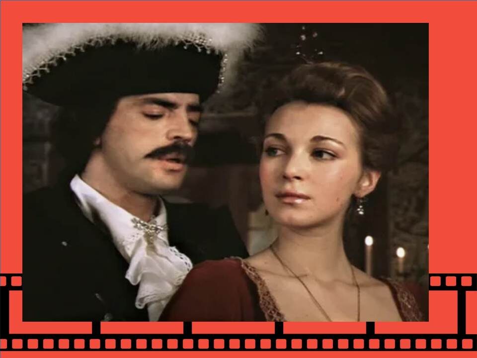 Анастасия Ягужинская и бравый француз де Брильи в фильме про гардемаринов.