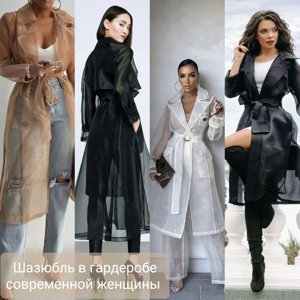 Прозрачные шазюбли из натуральной органы,выполненные в разных цветах подойдут к комплектам одежды и на день и на вечер. 