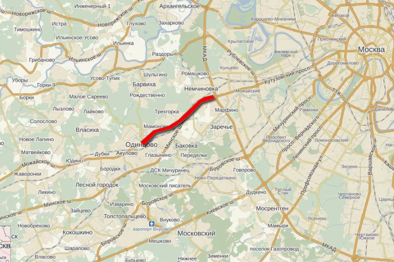 Западное направление (Минское, Рублево-Успенское, Можайское шоссе)