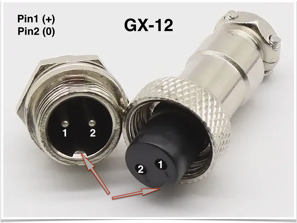 В посылке из Китая я нашёл штекер GX12-2pin