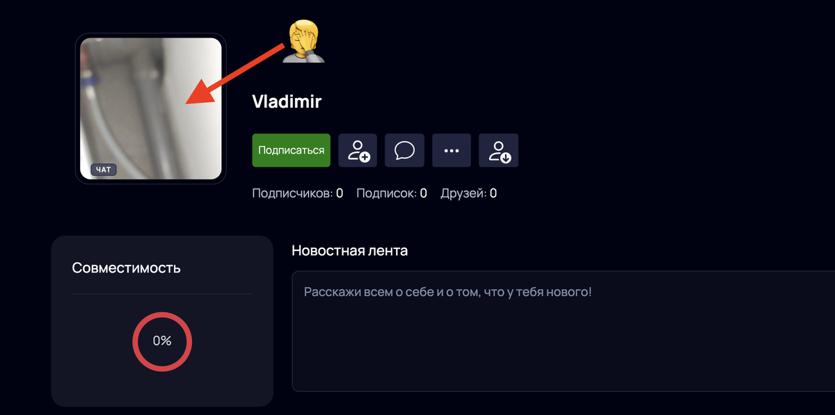 Раздел фашего профиля