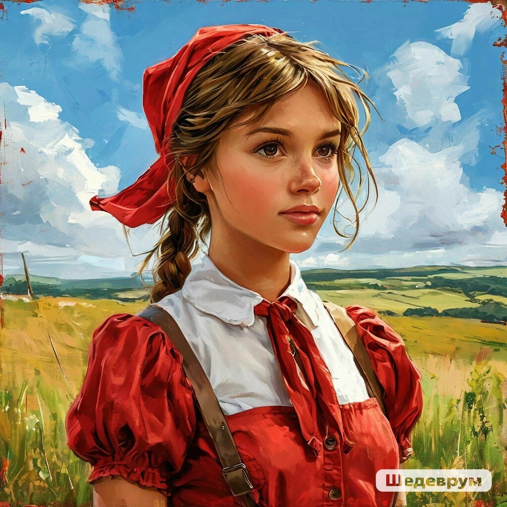 Девочка пионерка .