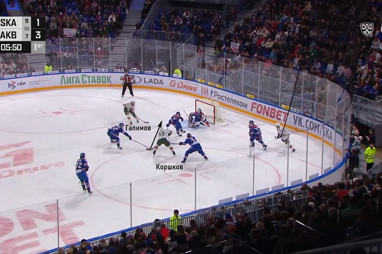    Скриншот: официальная трансляция на сайте КХЛ