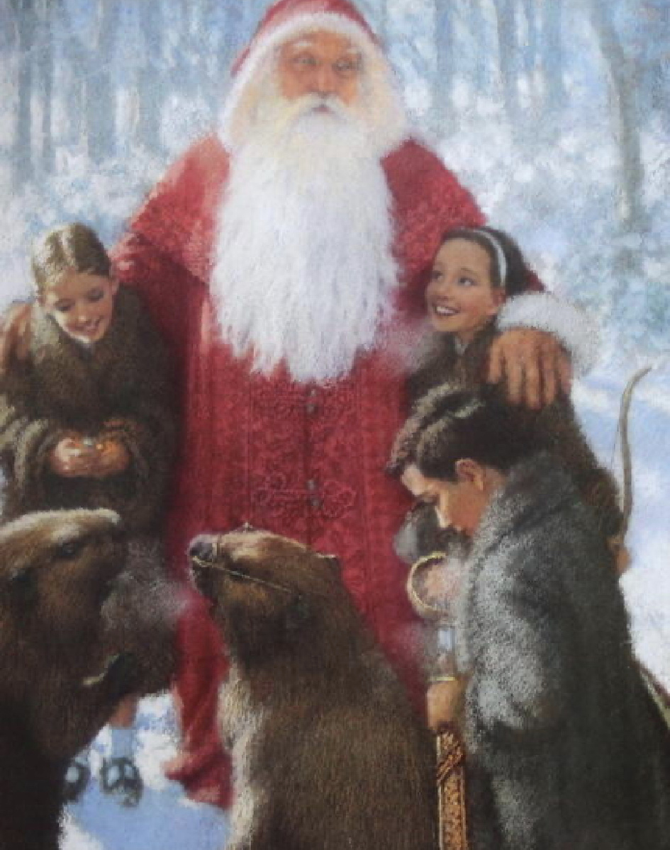 Иллюстрация к циклу про Нарнию. Дед Мороз, как ни крути, - фигура из языческого пантеона, и зачем притягивать за уши религиозную мораль к хорошей детской книге?