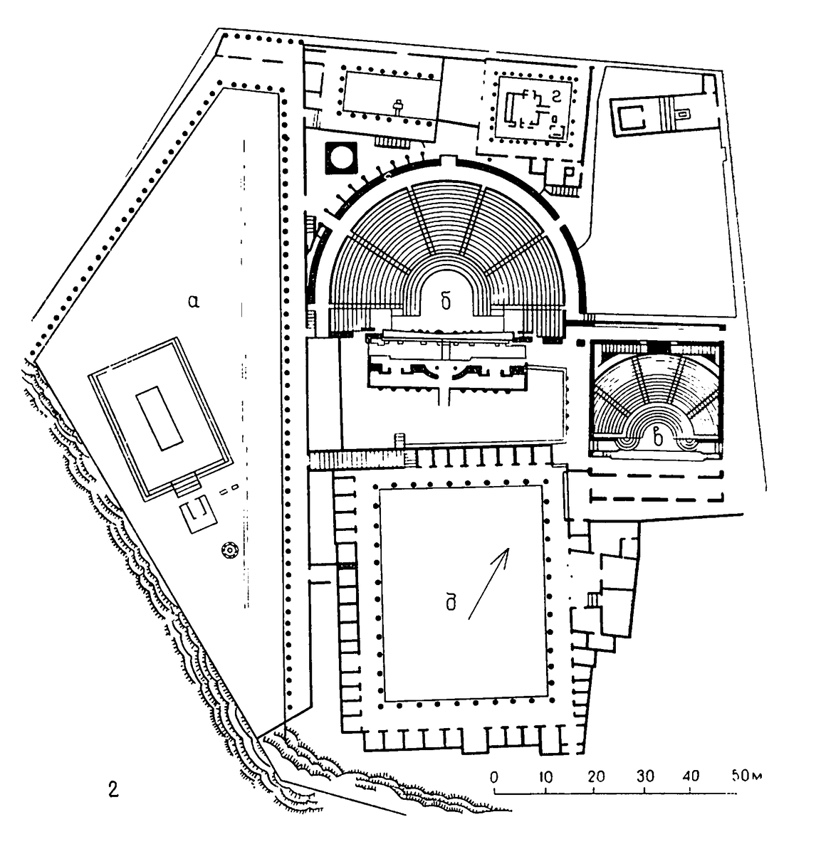 Помпеи. План театров и Треугольного форума: