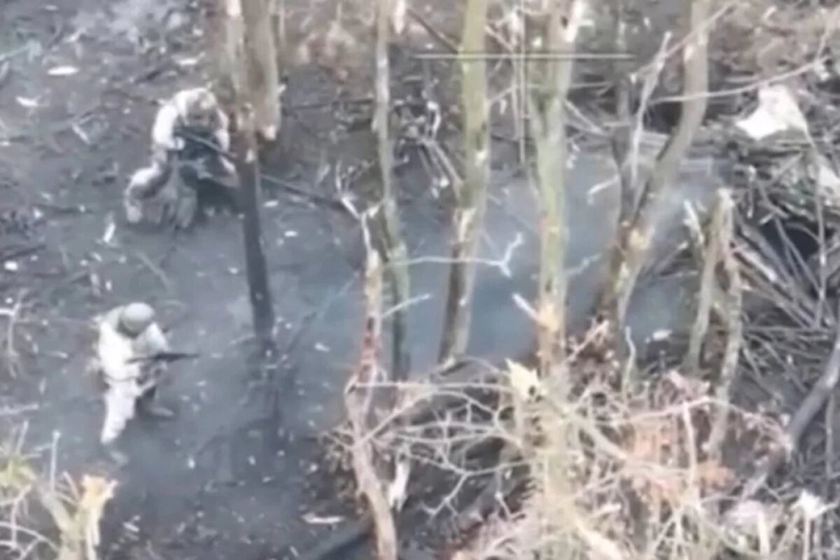    Штурмовки ведут бой на позициях ВСУ (вид с коптера).