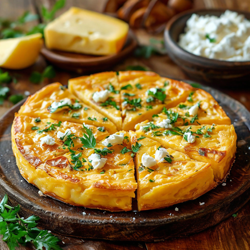 Сытно-нежная сырно-творожная лепешка 